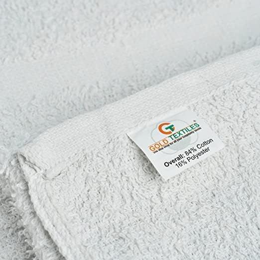 GOLD TEXTILES White Shop Towels Cotton [B Grade Towel] - 60 Pcs 22x44