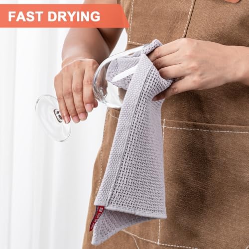 Kitchen Towels 6-Pack Kitchen Dish Cloths,100% Cotton,12x12 In,Light