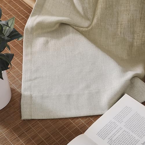 Central Park Sand Semi Sheer Grommet Curtain Linen Blended, 58" Wx108
