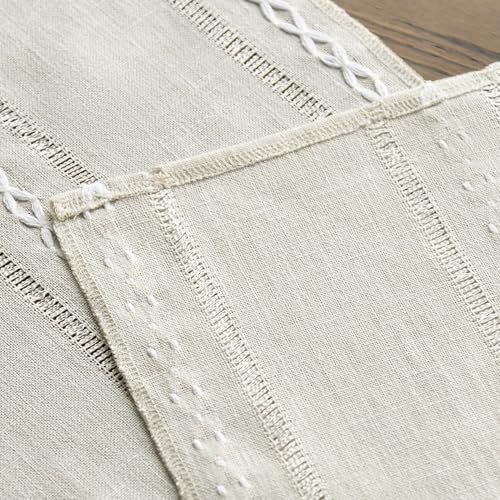 Artoid Mode Beige Rustic Cotton Linen Table Runner 13x60 Inch