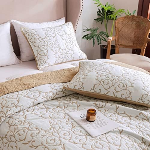 mixinni King Size Quilt Set 3-Piece, Cotton Blend Reversible