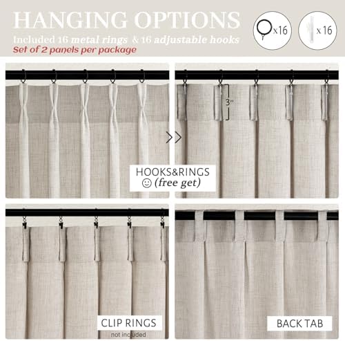 Grayish Brown Thick Burlap Semi Sheer Curtains 96 Inches Long for