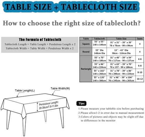 Rustic Table Cloths for Rectangle Tables, Wrinkle Free Cotton Linen