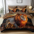 California King Duvet Cover Set Animal Lion Savannah Soft Microfiber