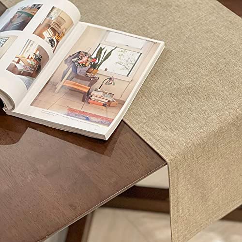 Linen Table Runner and Placemats Set of 6, Beige