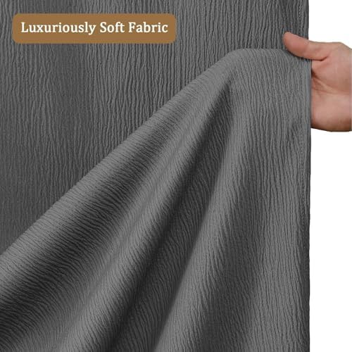 Aiyufeng 3D Textured Grey Shower Curtain for Bathroom, Fabric Shower