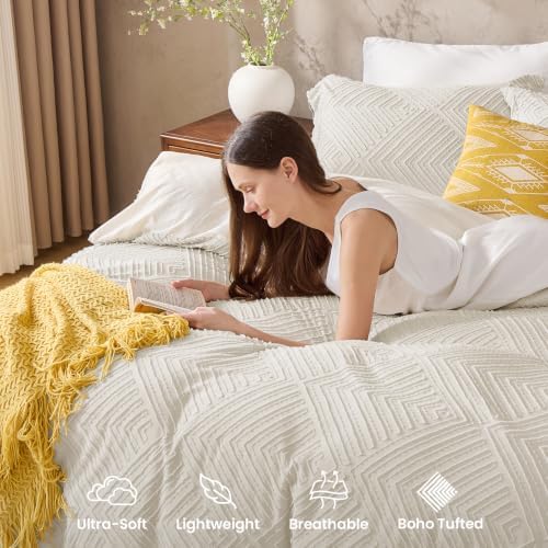 JOLLYVOGUE Duvet Cover Queen, 3-Piece, Ultra Soft Pre-Washed
