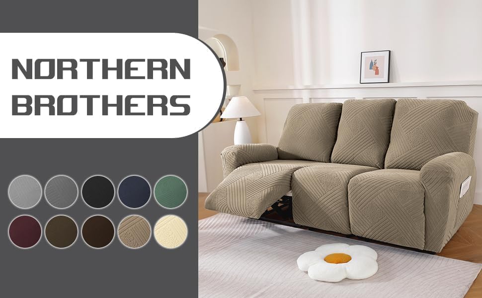 Stretch Recliner Chair Cover, Washable Stay in Place Recliner