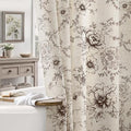Farmhouse Floral Vintage Shower Curtain for Bathroom, Brown and Tan