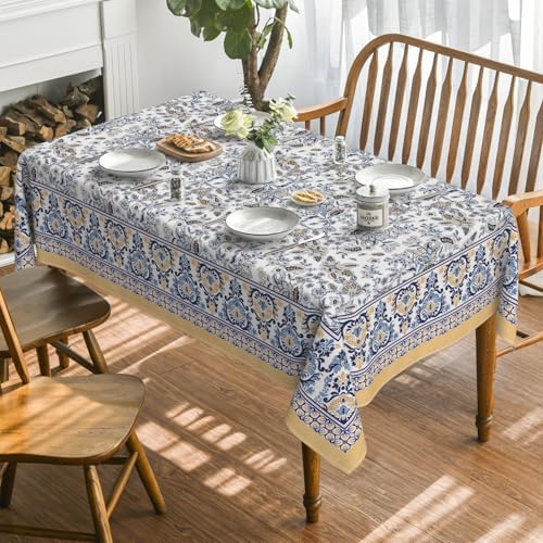 Horaldaily Arabesque Square Tablecloth, 60x60 Inch