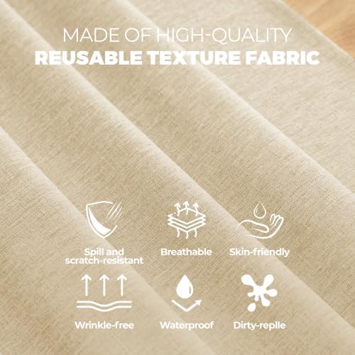 Decorelia Faux Linen Rectangle Tablecloth for Dining Room,Outdoor