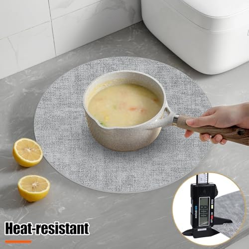 Homaxy Round Faux Leather Placemats and Coasters