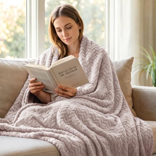 Exclusivo Mezcla Soft Fleece Bed Blanket King Size, 90”x104”, Camel