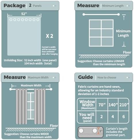 BGment Blackout Curtains - Grommet Thermal Insulated Room Darkening