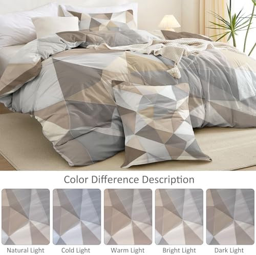 Soft Microfiber Duvet Cover Abstract Geometric Polygon - Queen Size