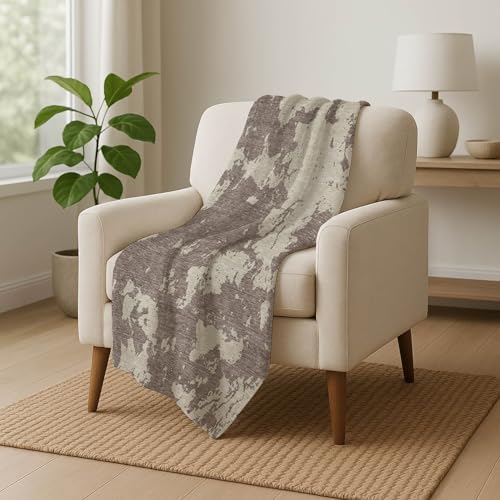 Addison Rugs ASB897 Taupe 50" x 70" Oversized Sherpa Throw Blanket