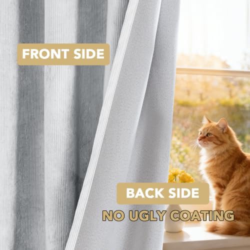 H.VERSAILTEX Velvet 100% Blackout Curtains 55x108 Glacier Gray 2