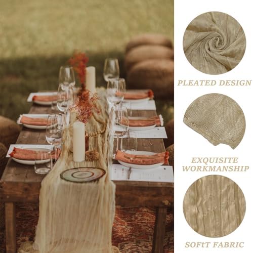10Pack Beige Cheesecloth Table Runner Sheer Cheese Cloth Table Runners