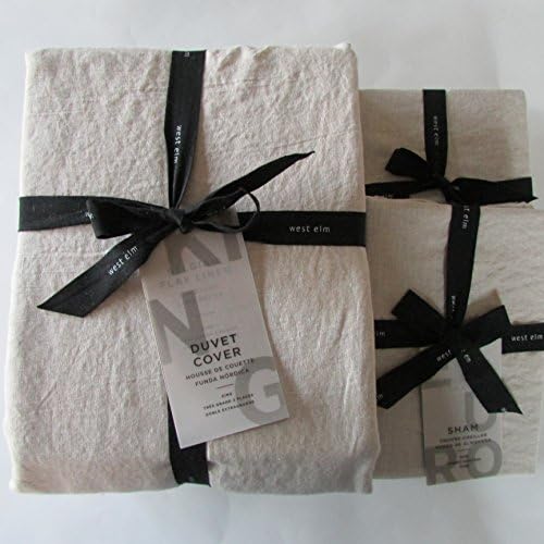 West Elm Belgian Linen Duvet Cover King & Two Euro Shams~*~Natural~*~