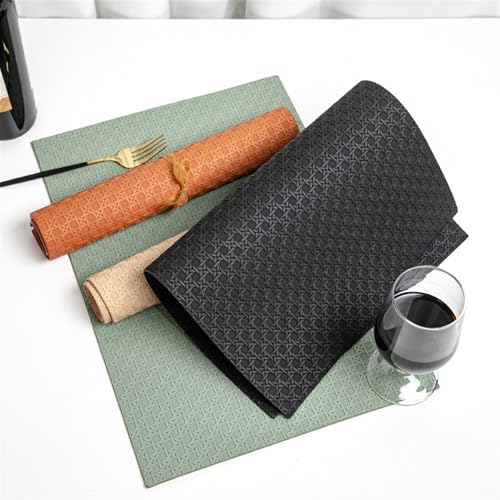 Faux Leather Placemats Set of 6 Non-Slip Heat Resistant Waterproof