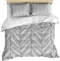 Gray Wood Grain Bedding 3 Piece Duvet Cover Set Queen Size, Retro