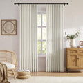 DUALIFE Natural Pinch Pleated Linen Sheer Curtains 2 Panels Set 42x120