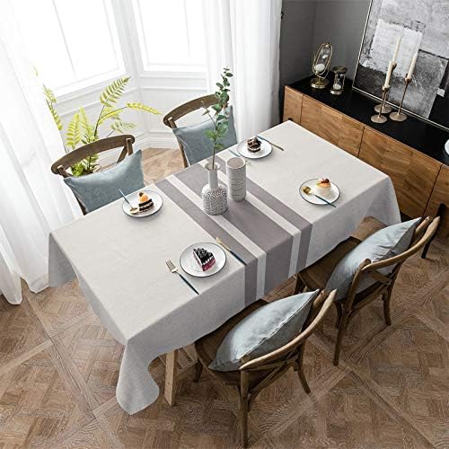 Rectangle Table Cloth, Farmhouse Classic Stripes Waterproof Linen