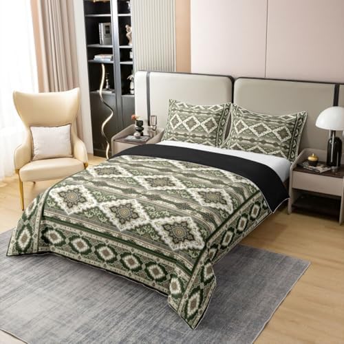 Erosebridal Modern Geometric 100% Cotton King Comforter Cover Retro