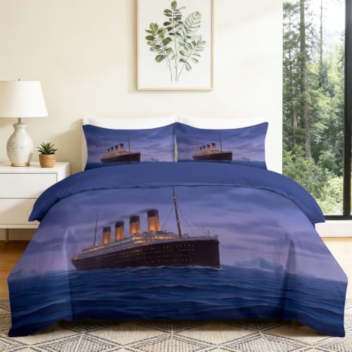 Vintage Titanic Reversible Duvet Cover Set California King