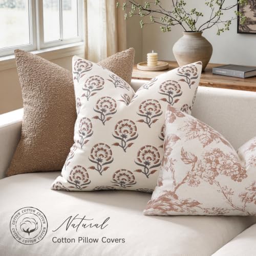 Buenohuas Farmhouse Decorative Pillow Covers 18x18 Set of 2, Vintage