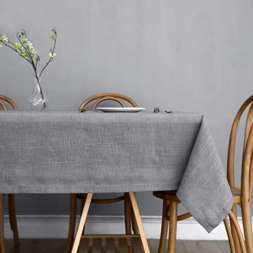 maxmill Lux Faux Linen Tablecloth with Slubby Yarn Textured Weaves