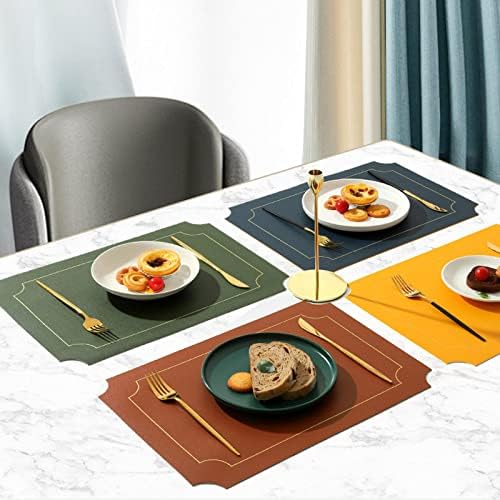 Front Back Two-Color Placemats for Dining Table Set of 4,Heat