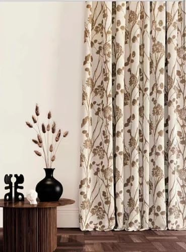 White Blackout Curtains Floral Blackout Curtains for Bedroom 72 Inches