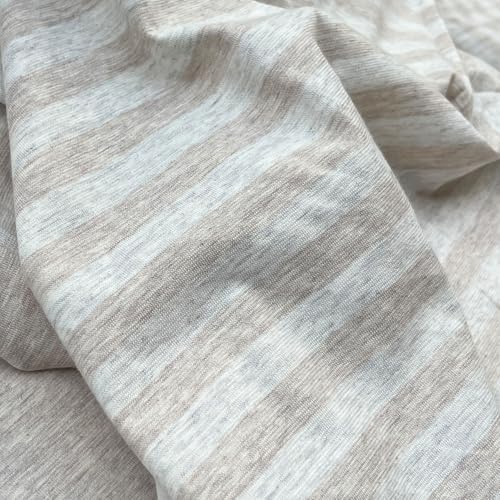 PURE ERA Jersey Duvet Cover Set Heather Beige Stripe Full