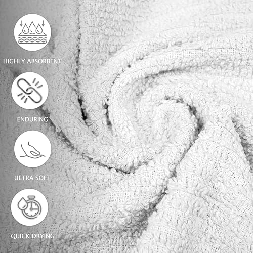 ZUPERIA Bar Mop Kitchen Towels - Pack of 12 (16"x19”) 100% Ring Spun