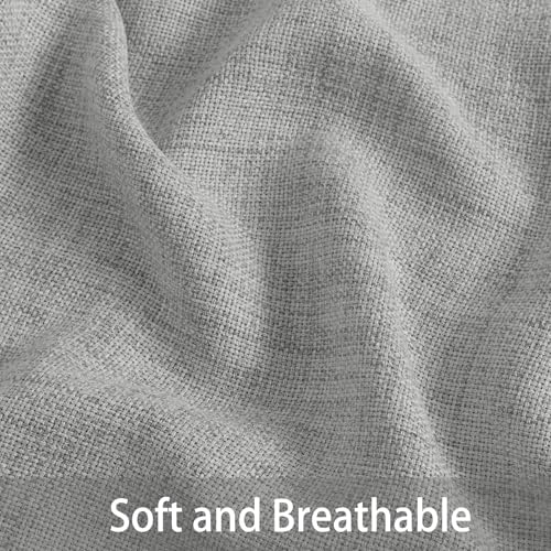 Pinch Pleated Sliding Door Linen Curtains 100"Wx108"L, Grey, 1 Panel