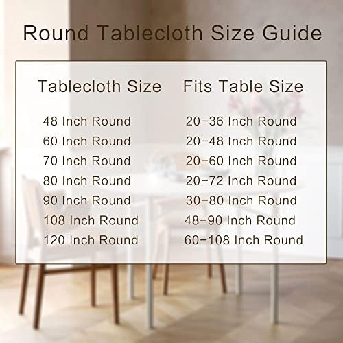 sancua Taupe Round Tablecloth 60 Inch Diameter for 20-48 Inch Tables