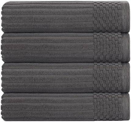 SUPERIOR 4 Piece Cotton Bath Towel Set, Includes 4 Bath Towels, Daily