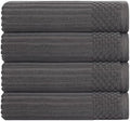 SUPERIOR 4 Piece Cotton Bath Towel Set, Includes 4 Bath Towels, Daily
