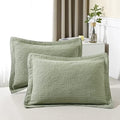 WINLIFE 100% Cotton Quilted Pillow Sham Floral Printed Pillow Cover