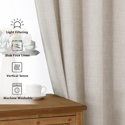 Chyhomenyc Curtains 63 Inch Length 2 Panels for Bedroom, Light