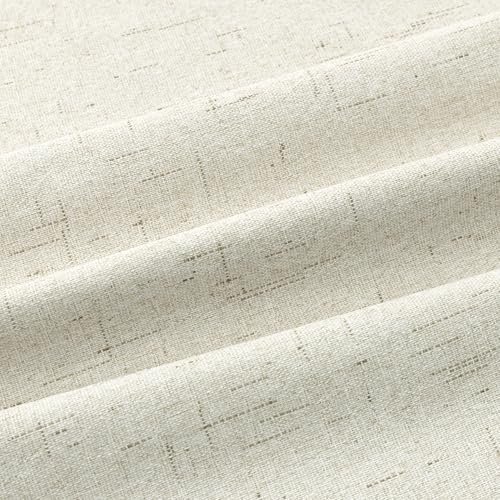 100% Blackout Linen Textured Curtains for Bedroom Full Light Blocking