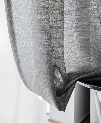 Beydodo Curtains 63 Inches Long 2 Panels Set, Privacy Semi Sheer