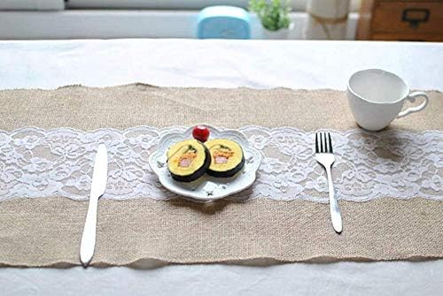 Fabric Table Runner Simple Solid Color with Lace Table Runners for