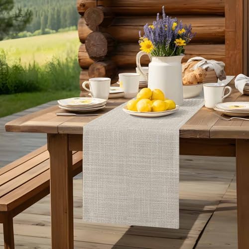 Minimalist Cream Beige Table Runner for Dining Table Rustic Neutral