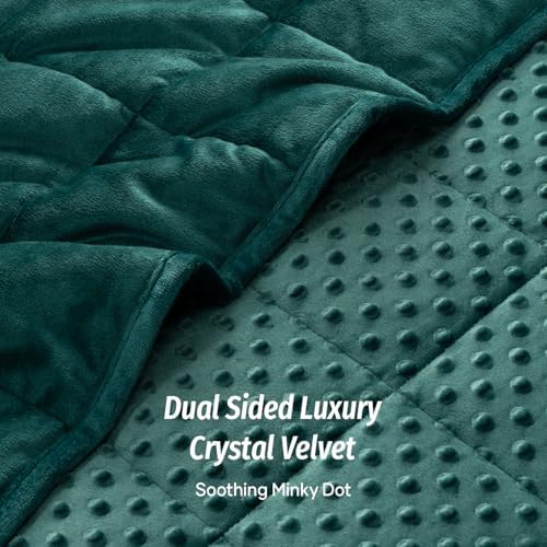 Wemore Weighted Blanket for Adults 25 lbs King Size 80"x87" Dark Green