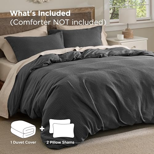 Bedsure Textured Duvet Cover King Size, Soft & Breathable Comforter