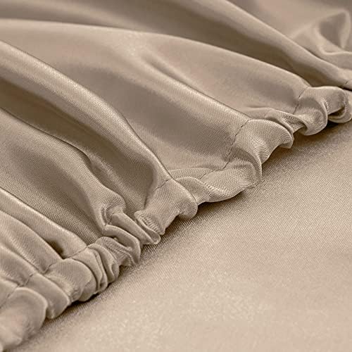 Homiest Queen Taupe Deep Pocket Satin Sheets, 4-Piece