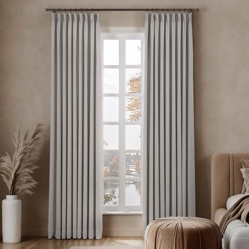 Drapifytex 56W x 108L Pinch Pleat Linen Blend Curtain 1 Panel Lined