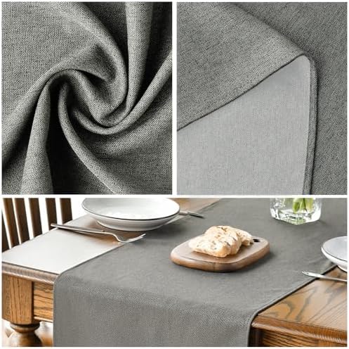 Artoid Mode Light Grey Table Runner, Seasonal Washable Kitchen Dining